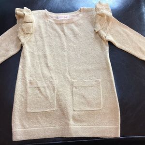 Cat & Jack gold sparkly sweater dress sz 18 month
